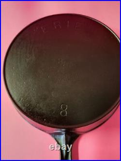 Restored GRISWOLD's ERIE # 8 B Cast Iron Skillet Sits Flat Smooth