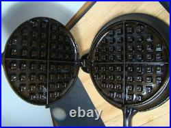 Restored Griswold Cast Iron ERIE The American Finger Hinged Waffle Iron 88 -93 Restored Griswold Cast Iron ERIE The American Finger Hinged Waffle Iron 88 -93