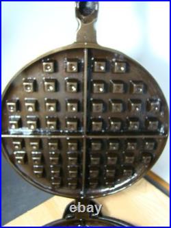 Restored Griswold Cast Iron ERIE The American Finger Hinged Waffle Iron 88 -93