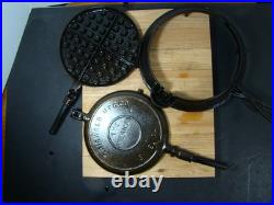 Restored Griswold Cast Iron ERIE The American Finger Hinged Waffle Iron 88 -93