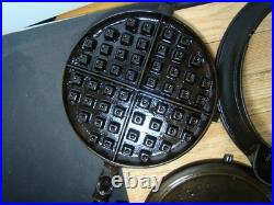 Restored Griswold Cast Iron ERIE The American Finger Hinged Waffle Iron 88 -93