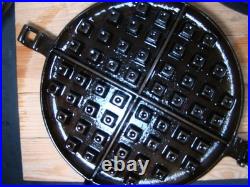 Restored Griswold Cast Iron ERIE The American Finger Hinged Waffle Iron 88 -93