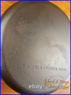 Restored Wagner Ware #8 Chicken Fryer 10.5 Vintage Cast Iron Skillet