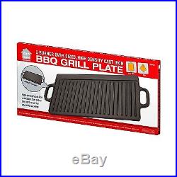 Reversible Kitchen Bbq Oven Hob Cooking Non Stick Iron Cast Grill Griddle Plate