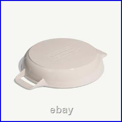 SALE- Enameled Cast Iron Braiser- Antique White Size 3.5 QT