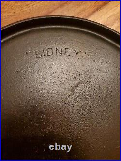 SIDNEY Arc Logo Cast Iron Round Griddle #8, Circa 1897-1903, Fully Seasoned