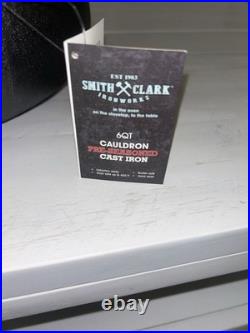 SMITH AND CLARK 6QT Cast Iron Black Lid Cauldron! Ships Next Day