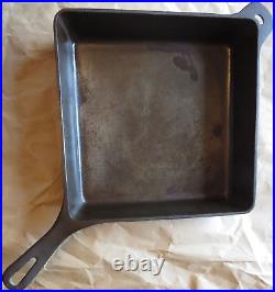 SQUARE FRY SKILLET 9.5 Cast Iron Griswold 768 A Hanging Loop Handle Collectible