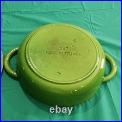 STAUB #24 Apple Green ENAMEL CAST IRON FRENCH DUTCH OVEN pot 9 1/2 2.5 QUART