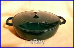 STAUB 4-Qt. Cast Iron 11 Braiser #28 Color Emerald Green