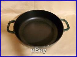 STAUB 4-Qt. Cast Iron 11 Braiser #28 Color Emerald Green