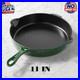 STAUB Cast Iron 11-inch Traditional Skillet Basil Pan, Deep Frypan