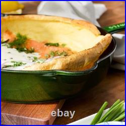STAUB Cast Iron 11-inch Traditional Skillet Basil Pan, Deep Frypan