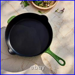 STAUB Cast Iron 11-inch Traditional Skillet Basil Pan, Deep Frypan
