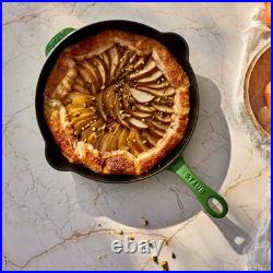 STAUB Cast Iron 11-inch Traditional Skillet Basil Pan, Deep Frypan