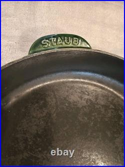 STAUB Cast Iron 30cm / 12 Skillet Double Spout color SAFFRON Gently Used