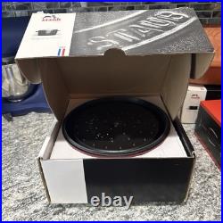 STAUB Cast Iron Dutch Oven 4-qt Round Cocotte, Cherry