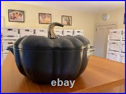 STAUB Cast Iron Pumpkin Cocotte Dutch Oven 3.5-quart Black Made in France