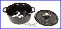 STAUB Cast Iron Round Cocotte 26cm 5L Black Dutch Oven New (Damaged Box)