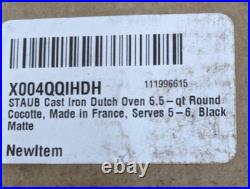 STAUB Cast Iron Round Cocotte 26cm 5L Black Dutch Oven New (Damaged Box)