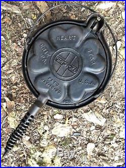 Scarce Griswold NO No. Heart Star Waffle Iron