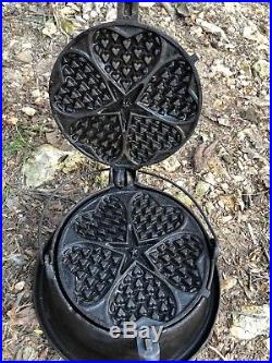 Scarce Griswold NO No. Heart Star Waffle Iron