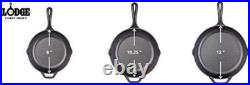 Seasoned Cast Iron 3 Skillet Bundle. 12 Inches and 10.25 Inches with 8 Inch S