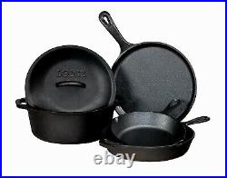 Seasoned Cast-Iron Cookware, 5-Pc. Set