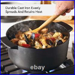 Seasoned Cast Iron Oven/Casserole, 6 Quart, Cast Iron Black