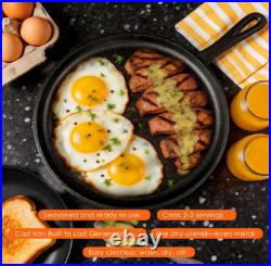 Set Cocina Hierro Fundido 6 Pzs Curado Olla 5QT Sartenes Parrilla Camping