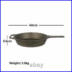 Set of 2 Pre Seasoned Super Smooth Cast Iron Cookware Skillet Pan and Tawa