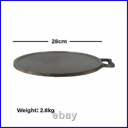 Set of 2 Pre Seasoned Super Smooth Cast Iron Cookware Skillet Pan and Tawa