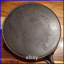 Sidney Hollow Ware Co. Cast Iron #8 Skillet, Block Logo, Circa 1888-1897