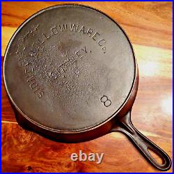 Sidney Hollow Ware Co. Cast Iron #8 Skillet, Block Logo, Circa 1888-1897