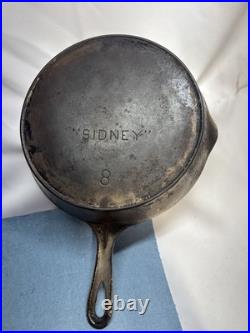 Sidney Hollow Ware, Wagner Ware #8, Plated, 1897-1903 Cast Iron Skillet