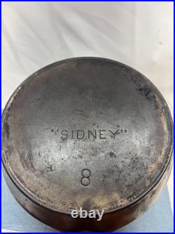 Sidney Hollow Ware, Wagner Ware #8, Plated, 1897-1903 Cast Iron Skillet