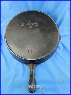 Sidney O Hollow Wear #10 Vintage Script Logo Very Rare Cast Iron Skillet c 1887