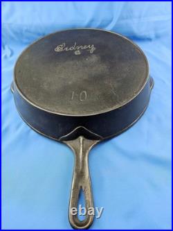Sidney O Hollow Wear #10 Vintage Script Logo Very Rare Cast Iron Skillet c 1887