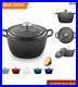 Signature Cast Iron Dutch Oven 4.5 Quart Non-Stick Serving Pot with Gold Knob