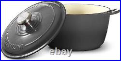 Signature Cast Iron Dutch Oven 4.5 Quart Non-Stick Serving Pot with Gold Knob