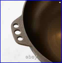 Smithey 11 Seasoned Cast Iron Deep Skillet with Lid Frying Pan