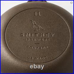 Smithey 11 Seasoned Cast Iron Deep Skillet with Lid Frying Pan