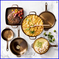 Smithey 11 Seasoned Cast Iron Deep Skillet with Lid Frying Pan
