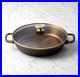 Smithey Seasoned Cast Iron Dual Handle Skillet with Lid 12 Inch Heavy Duty Fryin