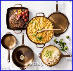 Smithey Seasoned Cast Iron Dual Handle Skillet with Lid 12 Inch Heavy Duty Fryin