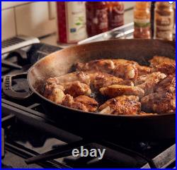 Smithey Seasoned Cast Iron Dual Handle Skillet with Lid 12 Inch Heavy Duty Fryin