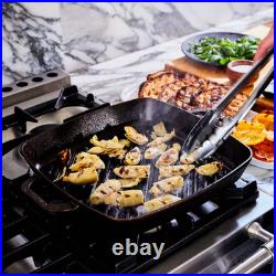 Smithey Seasoned Cast Iron Grill Pan 12 Inch Pre-Seasoned Dual Handle