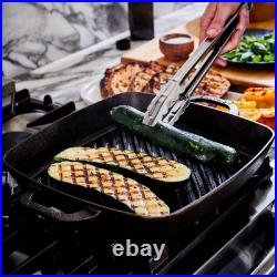 Smithey Seasoned Cast Iron Grill Pan 12 Inch Pre-Seasoned Dual Handle