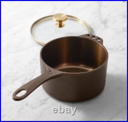 Smithey Seasoned Cast Iron Saucepan 1 Qt Heavy Duty Cooking Pot Cookware