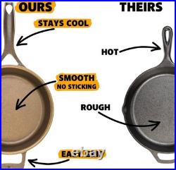 Stargazer 12-Inch Cast Iron Skillet Made in USA, Seasoned, Even Heat Distribut